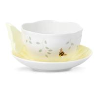 Lenox Butterfly Meadow Figural Cup and Saucer Set, Yellow