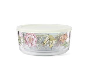 Lenox Butterfly Meadow Glass Food Storage Containers with Lids, 8-Piece | includes lids, dishwasher safe, microwave safe | floral design | 2.13 inch, 8oz, gift for women, kitchen storage