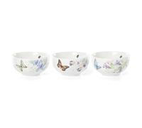 Lenox Butterfly Meadow Kitchen 3-Piece Mini Bowl Set, 1.70 LB, Multi | dishwasher safe | plates and bowls sets for kitchen and dining | 8oz capacity, . inch diameter, gift for women