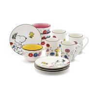 Lenox Chef Snoopy Porcelain 12-Piece Dinnerware Set for 4 | ceramic, dishwasher safe, microwave safe | plates and bowls sets for kitchen and dining, dish set, dishes