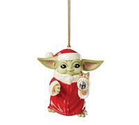 Lenox Grogu Santa Ornament, Porcelain, Green, 0.49