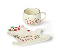 Lenox Holiday Cookies for Santa 2-Piece Set, 2 Count, Red & Green
