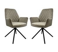 lenox mink fabric dining chairs in pair