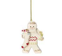 Lenox Ornament 2025 Gingerbread with Stocking Ornament Made from Porcelain Christmas Tree Decorations Gold Accents and Hanging Cord Christmas De