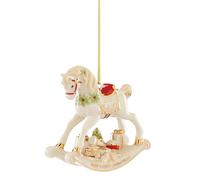 Lenox Vintage Rocking Horse Christmas Ornament, Porcelain with 24k Gold Accents, Measures 3.5"H x 4"L x 1.5"D, Imported