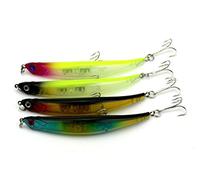 LENPABY 4pcs/lot Hard Plastic bent Minnow Fishing Lures bass wobble Swimbaits Bass Trout fishing tackles for Saltwater and Freshwater 11.5cm/4.53"/11.8g