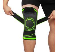 lenpestia Knee Supports 2 Pack Knee Brace with Adjustable Strap Compression Knee Sleeves for Running Joint Pain Arthritis Meniscus Tear Cartilage Damage Tendonitis Quick Recovery Unisex (Green, XL)
