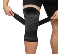 lenpestia Knee Supports 2 Pack Knee Brace with Adjustable Strap Compression Knee Sleeves for Running Joint Pain Arthritis Meniscus Tear Cartilage Damage Tendonitis Quick Recovery Unisex (Black, L)