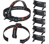 Lenporl 5 PCS Headlamp Holder Mounting Clip Buckle Headlight Flashlight Mount Stand for Slonik and Most Other 22mm -26mm LED Headlamps Flashlight Rechargeable with Headband(Not Include Head Lamp)