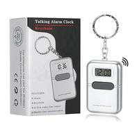 Lenporl Talking Watches for The Blind - Easy to Use Talking Clock for Blind Elderly with LCD Display, Built-in Alarm, Compact & Portable Design, Keychain with Voice Announcement