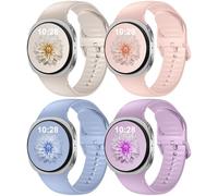 Lenrao 4 Pack Sport Band Compatible with Samsung watch 8 bands 40mm 44mm Women, No Gap Soft Silicone Strap One Click Waterproof Replacement Men