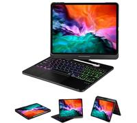 LENRICH Keyboard Case for iPad Pro 12.9 inch 6th Generation 2022 5th 2021/4th 2020/3rd 2018 Gen,360 Rotatable Wireless Folio 180 Swivel Stand Hard Cover Black