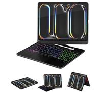 LENRICH Keyboard Case for iPad Pro 13 inch M5 2025/M4 2024, 360 Rotatable Wireless Folio 180 Swivel Stand Hard Cover Auto Sleep/Wake up Black