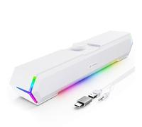 LENRUE G11 Computer Speakers for Desktop, Touch Lights PC Speakers with Surge Clear Sound, USB C/USB Powered, AUX Audio for Computer Desktop PC Laptop Desk