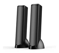 LENRUE PC Speakers for Desktop,Computer Speakers with Colorful Atmosphere Lighting, Plug and Play USB Powered Speakers for PC, Laptop, Desktop - Ideal for Movies, Music, Gaming (Black-Q4)