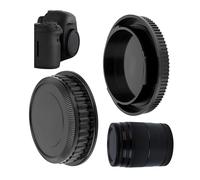 Lens cap set, with body cap and lens back cap, black, compatible with PENTAX Q models, protective cap for lens, replacement cap for camera body, camera replacement accessory cover glass