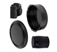 Lens cap set, with housing cap and lens back cap, black, compatible with CANON EOS FD camera and lenses, protective cap camera, replacement for original protective caps, housing lens accessories
