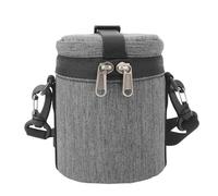 Lens Case Pouch, Large Capacity Camera Lens Bag Adjustable with Handle Smooth Zipper for 16 to 35CM Short Focal Length Lens, Waterproof DSLR Camera Lens Bag for Outdoor (Gray)