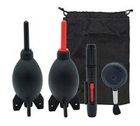 Lens Cleaning Kit Contains 2 Pcs Rubber Rocket Air Blower Duster, Lens Cleaning Pen, Blower Brush Dust Cleaner and Carrying Pouch, for Lens, Camera, SLR, Telescope, Magnifying Glass, Phone