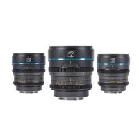 Lens， Compatible for Sony E 16mm T1.2 S35 Cine Lens for Super 35mm Cameras X RF MFT M4/3(3-Lenses Metal Gray,M4/3)