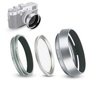Lens Hood Adapter Ring UV Filter Kit for Fuji X100VI X100V X100F, Silver