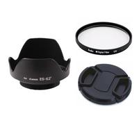 Lens Hood, UV Filter, Lens Cap 52mm Diameter, Replace ES-62 II Lens Hood Kit With UV Filter and Lens Cap for 50mm f/1.8 II Lens, Black, 3-Piece Set