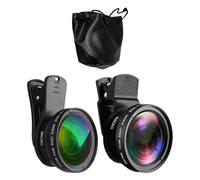 Lens Kit for Mobile Cameras - 0.45X Wide Angle Magnifier, 15X Super Macro Magnifier, Universal Smartphone Photography | Detachable Macro Lens Set For Fun In The Na