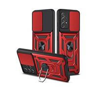 Lens Protection Shockproof Phone Case For Samsung Galaxy S20 5G red Slide Camera Magnetic Finger Ring Holder Cover For S22 Plus Note 20 Ultra S21 FE Case