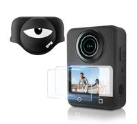 Lens Protector for DJI Osmo 360, Screen Protector with Silicone Lens Cover for DJI Osmo 360 Accessories Compatible with Original Protective Glasses + 2 Pieces Osmo 360 HD Tempered Glass 9H Screen