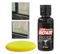 Lens Scratch Remover - 3.23x1.14 inches 30Grams Goggles Polish Wax, Car ing Liquid with Sponge, Waterspot Oil Film Remover Glass Home Car Windshield Helmet Accessoriess