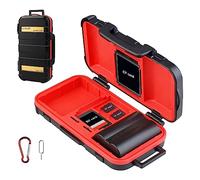 LENSGO Camera Battery Memory Card Case, Memory Card Hard Protector Case Professional Water-Resistant Anti-Shock Camera Battery Card Storage Box for 2 Camera Batteries 4 SD Cards 2 CF Cards 8 TF Cards