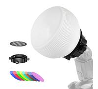 LENSGO Professional Flash Kit, Flash Diffuser Modifier Bundle Diffusion Dome for All Square and Round Head Lights, Photography Lighting Flash Diffuser Set Modifiers for Superior Light Control (D25)