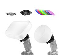 LENSGO Professional Flash Kit, Flash Diffuser Modifier Bundle Diffusion Dome for All Square and Round Head Lights, Photography Lighting Flash Diffuser Set Modifiers for Superior Light Control (D235)
