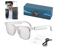 Lenskey AI Translation Glasses, 2025 Smart Translation Wireless Bluetooth Glasses, Support 144 Languages, Real-time Conference Simultaneous Interpretation, Music Player & Hands-Free Calls(White)