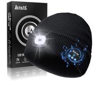 Lenski Gifts for Men Bluetooth Beanie Hat with LED Gadgets for Mens Gifts for Dad, Stocking Fillers for Men’s s for Him Secret Santa Gifts for Men Who Have Everything Black