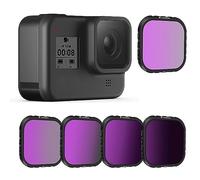 LENSKINS 4-Pack ND Filter Kit for GoPro Hero 8 Black: Minimalist Style, Optical Glass & Aluminum, Neutral Density & Polarizer Effects, Multi-Coated, HD Slim, CPL, ND8, ND16, ND32