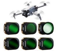 LENSKINS ND & CPL Filter Set for DJI Mini 4 Pro, 6 Pack CPL/ND8/ND16/ND32/ND64 ND128 Polarizer Neutral Density Drone Lens Filters, Multi Coated HD Optical Glass with Aluminum Frame
