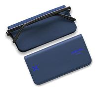 Lensrappa Luxury Slim Leather Glasses Case | Ocean Blue Handmade Full-Grain Leather Eyewear Wrap with Magnetic Closure & Gift Box | Ultra-Slim Protective Case in 9 Elegant Colours