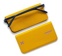 Lensrappa Luxury Slim Leather Glasses Case | Primrose Yellow Handmade Full-Grain Leather Eyewear Wrap with Magnetic Closure & Gift Box | Ultra-Slim Protective Case in 9 Elegant Colours