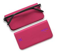 Lensrappa Luxury Slim Leather Glasses Case | Raspberry Pink Handmade Full-Grain Leather Eyewear Wrap with Magnetic Closure & Gift Box | Ultra-Slim Protective Case in 9 Elegant Colours