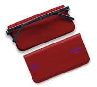 Lensrappa Luxury Slim Leather Glasses Case | Ruby Red Handmade Full-Grain Leather Eyewear Wrap with Magnetic Closure & Gift Box | Ultra-Slim Protective Case in 9 Elegant Colours