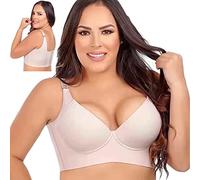 LENSSE Nakans Back Smoothing Bra, Back Smoothing Bra Hides Back Fat, Full Coverage Back Smoothing Bra for Women (Skin,36F)