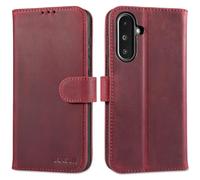 LENSUN Case for Samsung Galaxy A36, Genuine Leather Cover [RFID Blocking] Book with Wallet Flip Leather Cases for Samsung Galaxy A36 Phone - Retro Green