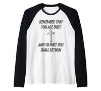Lent Christian Dust Scripture Cross Remmeber You are Bible Raglan Baseball Tee