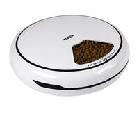 Lentek Automatic Pet Feeder Wet Dry Food Dispenser 5 Bowl Automatic Dog/Cat Feeders Dish 5 Meals 441g Portion Each with Timer Speaker Recorder Voice Message Cats Dogs Rabbits Other Pets (White)
