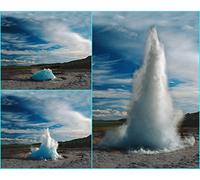 Lenticular postcard/loose card/changing picture: "Geysir in iceland".