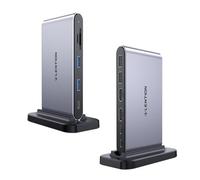 LENTION 10-in-1 USB-C Docking Station with Dual 4K@60hz HDMI, PD 100W, USB C Data Port, USB 3.0/2.0, SD/TF Card Reader, 3.3FT Long Cable for Mac and Windows, Laptops/Dell/HP, More (D62, Space Gray)