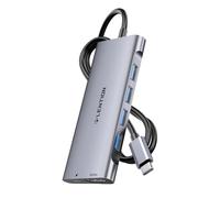 LENTION 3.3FT Long Cable USB C Hub Multiport Adaptor with 4K@60Hz HDMI 4 USB 3.0 Type C Charging Adapter Compatible 2026-2016 MacBook Pro, New Mac Air/Surface Chromebook More (C35-1M Gray)
