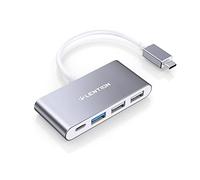 LENTION 4-in-1 USB-C Hub with Type C, USB 3.0, USB 2.0 for 2025-2016 MacBook Pro, iPhone 17-15, New Mac Air/Surface, ChromeBook, More, Multiport Charging & Connecting Adapter (C13, Space Gray)