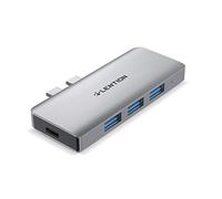 LENTION 6 in 1 USB C Hub with 1 USB C (100W PD+ 40Gbps Data), 3 USB 3.0 & SD/Micro SD Card Reader Compatible 2016-2023 MacBook Pro 13/14/15/16, New Mac Air, Stable Driver Adapter (CB-CS62, Sliver)